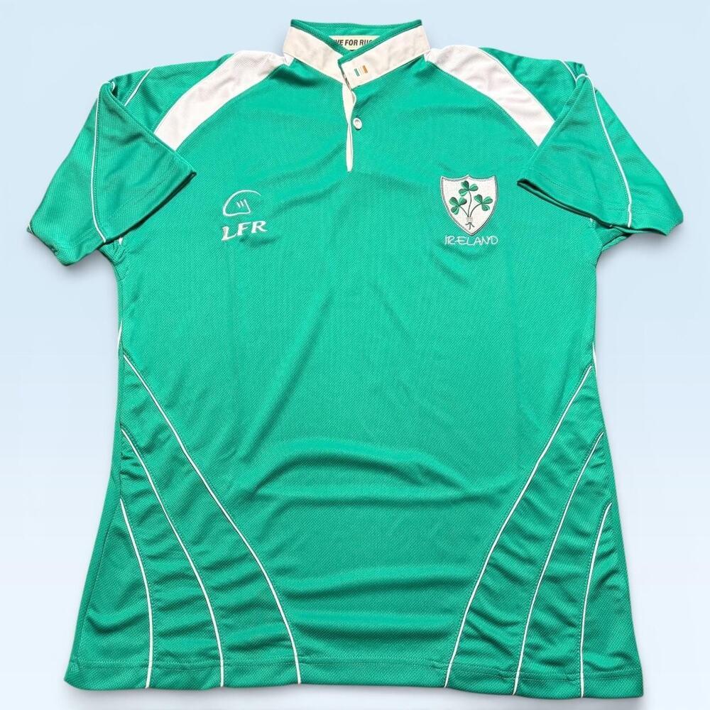 Ireland Jersey Shirt Mens Large Green Rugby Live For Rugby Shamrock Crest